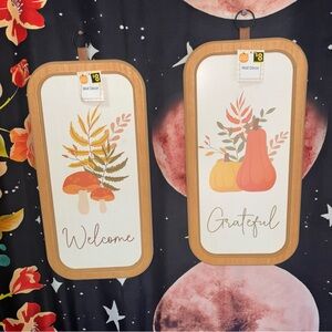 NWT Autumn Wall Decor Set with Mushrooms and Gourds